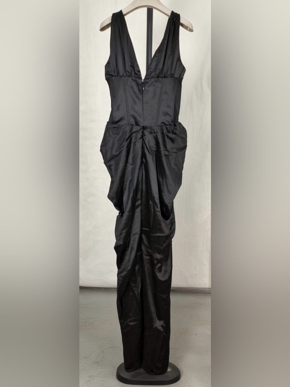 HOUSE OF CB 'Angeline' Black Satin Hourglass Maxi Dress/Size S-US 4-6 $299 - Picture 14 of 14